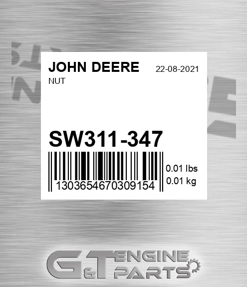 SW311-347 Nut for JOHN DEERE