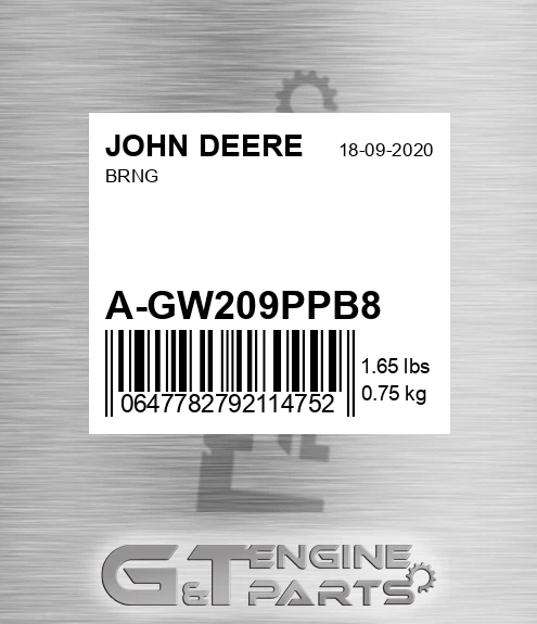 A-GW209PPB8 Brng for JOHN DEERE