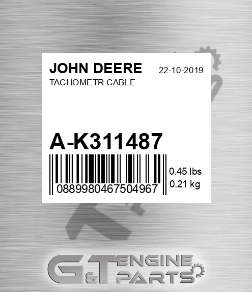 A-K311487 Tachometr Cable for JOHN DEERE