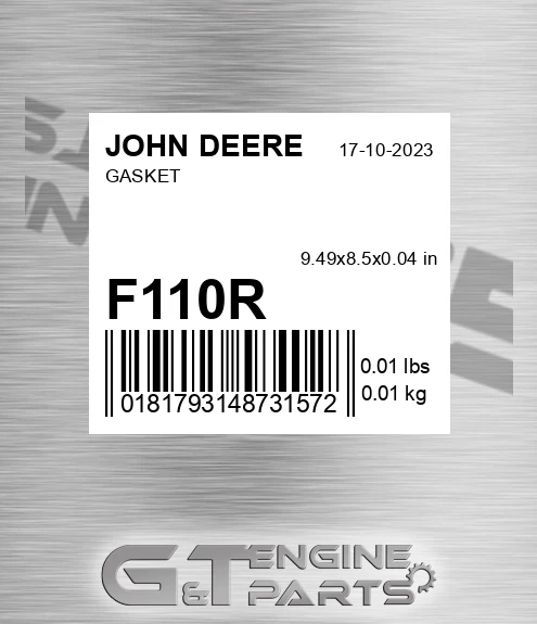 F110R Gasket for JOHN DEERE