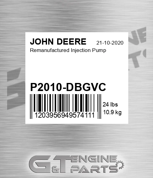 P2010-DBGVC Remanufactured Injection Pump for JOHN DEERE