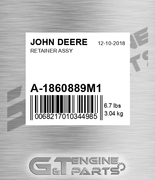 A-1860889M1 Retainer Assy for JOHN DEERE
