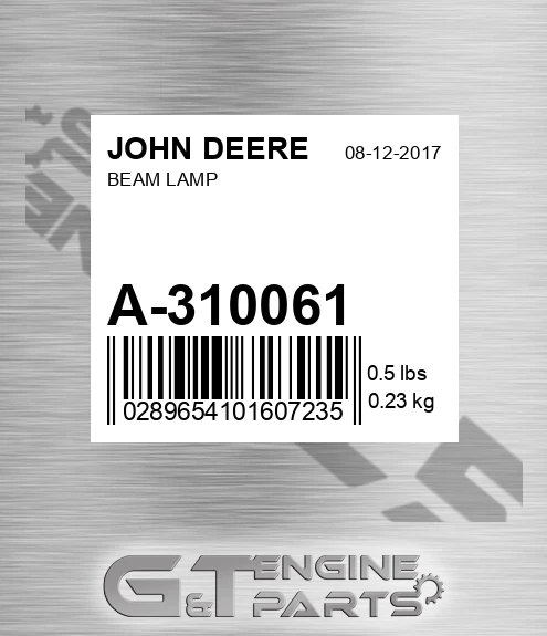 A-310061 Beam Lamp for JOHN DEERE
