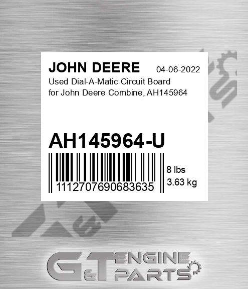 AH145964-U Used Dial-a-matic Circuit Board For Combine, Ah145964 for JOHN DEERE