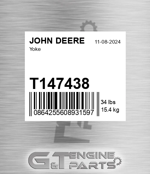 T147438 Yoke for JOHN DEERE