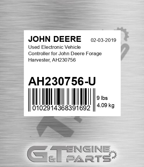 AH230756-U Used Electronic Vehicle Controller For Forage Harvester, Ah230756 for JOHN DEERE