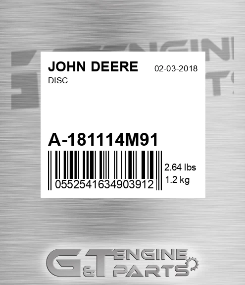A-181114M91 Disc for JOHN DEERE