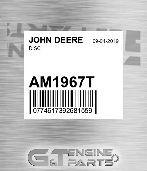 AM1967T Disc for JOHN DEERE