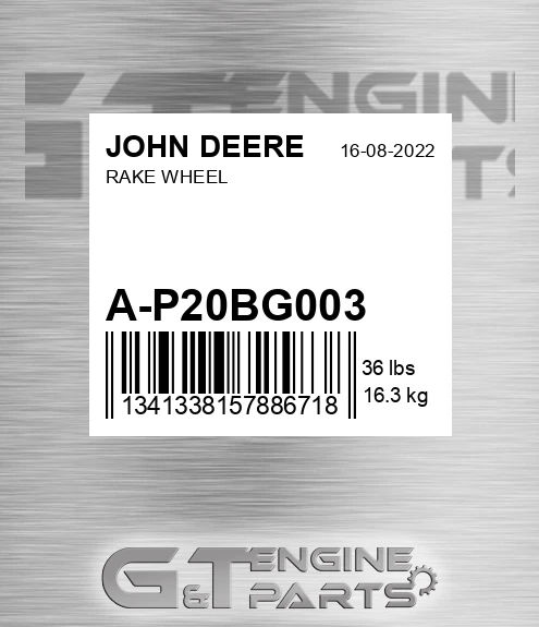 A-P20BG003 Rake Wheel for JOHN DEERE