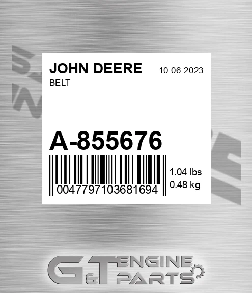 A-855676 Belt for JOHN DEERE