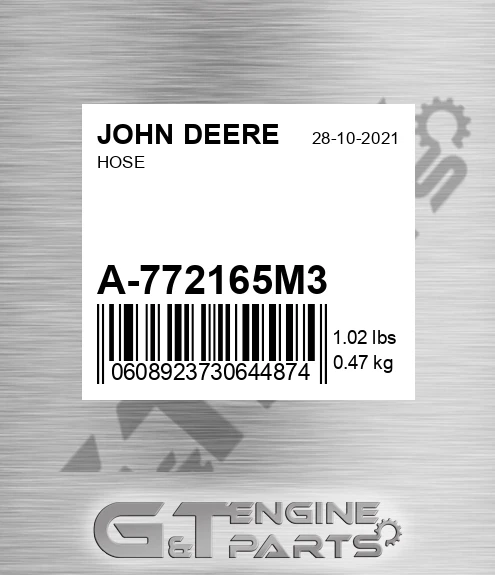 A-772165M3 Hose for JOHN DEERE