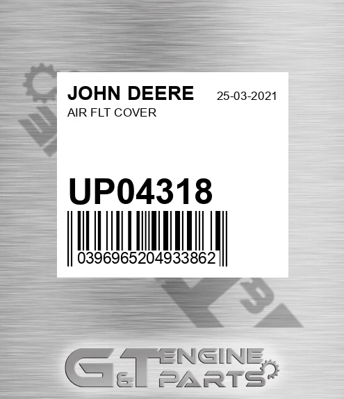 UP04318 Air Flt Cover for JOHN DEERE