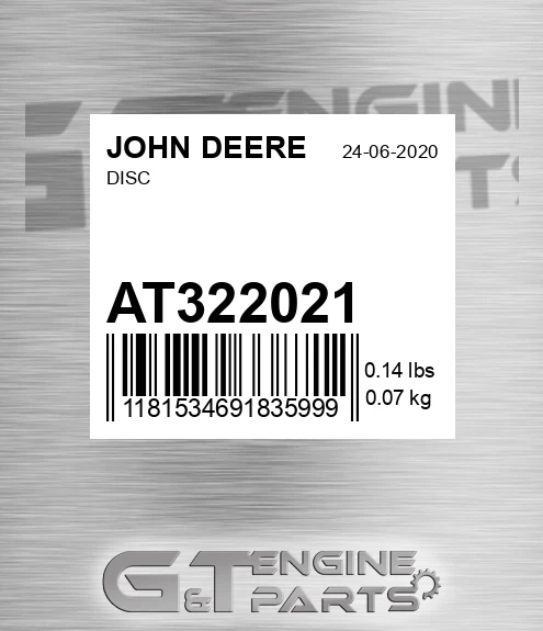 AT322021 Disc for JOHN DEERE