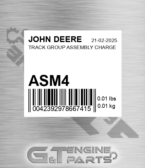 ASM4 JOHN DEERE Track Group Assembly Charge