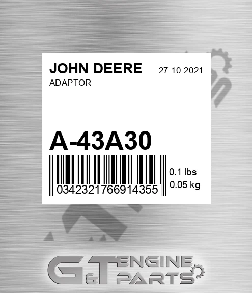 A-43A30 Adaptor for JOHN DEERE
