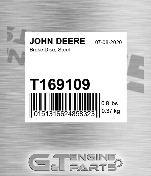 T169109 Brake Disc, Steel for JOHN DEERE