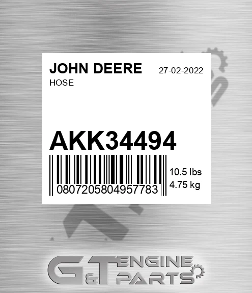 AKK34494 Hose for JOHN DEERE