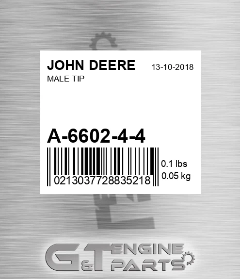 A-6602-4-4 Male Tip for JOHN DEERE