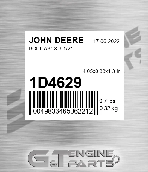 1D4629 Bolt 7/8" X 3-1/2"