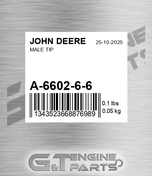 A-6602-6-6 Male Tip for JOHN DEERE