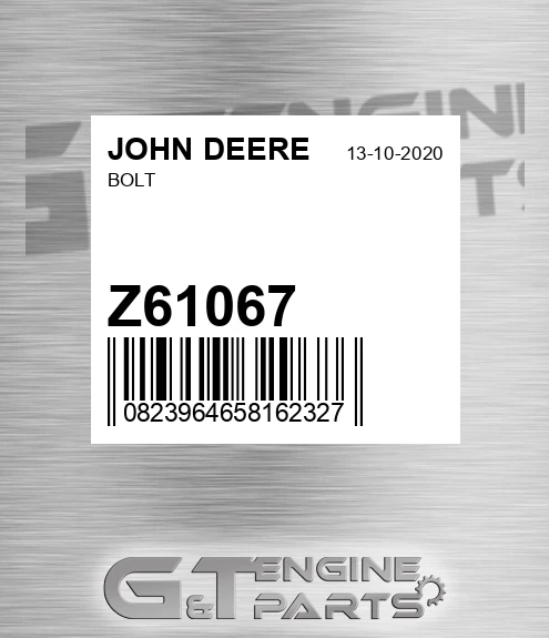 Z61067 Bolt for JOHN DEERE