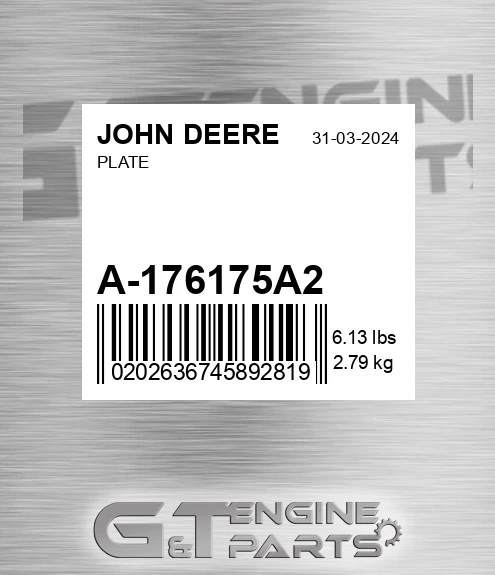 A-176175A2 Plate for JOHN DEERE