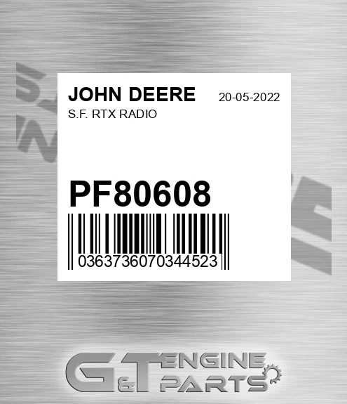 PF80608 S.f. Rtx Radio for JOHN DEERE