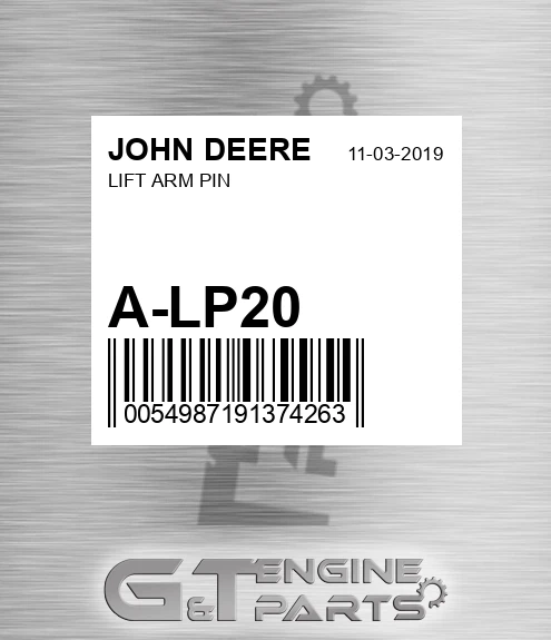 A-LP20 Lift Arm Pin for JOHN DEERE
