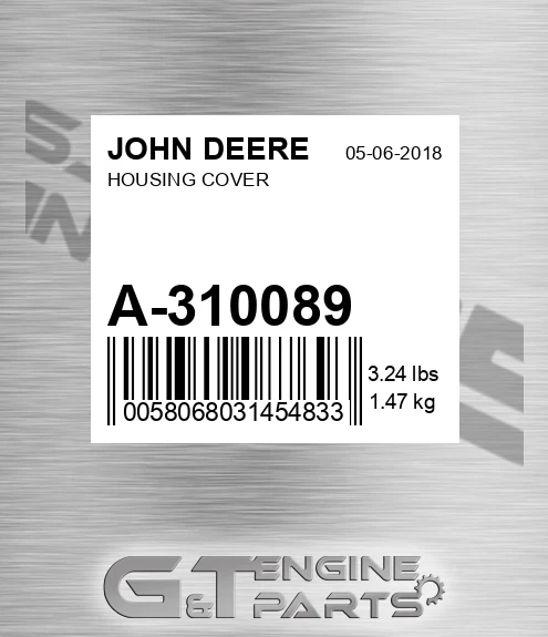 A-310089 Housing Cover for JOHN DEERE