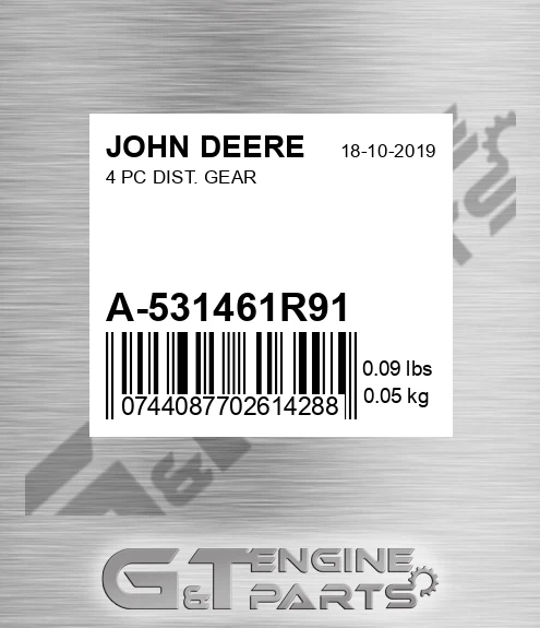 A-531461R91 4 Pc Dist. Gear for JOHN DEERE