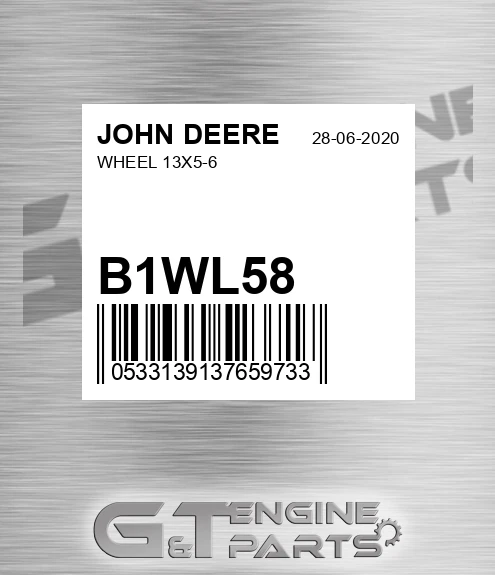 B1WL58 Wheel 13x5-6 for JOHN DEERE