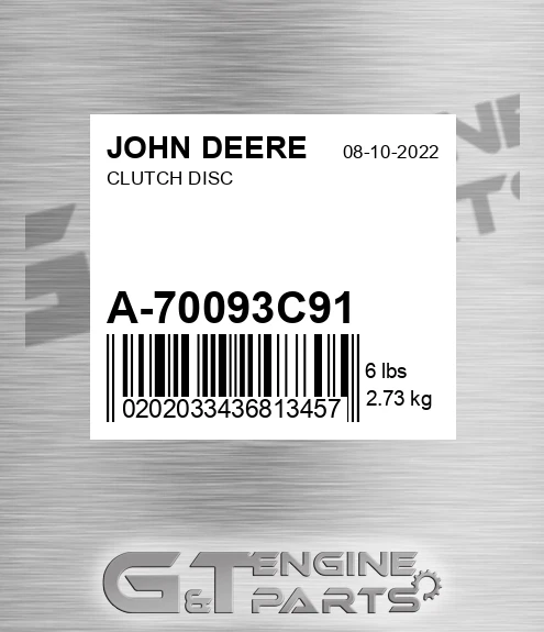 A-70093C91 Clutch Disc for JOHN DEERE