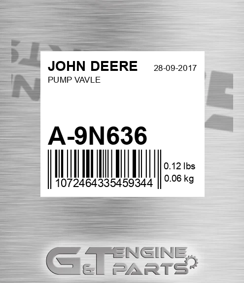 A-9N636 Pump Vavle for JOHN DEERE