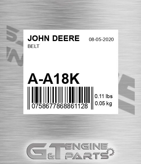 A-A18K Belt for JOHN DEERE