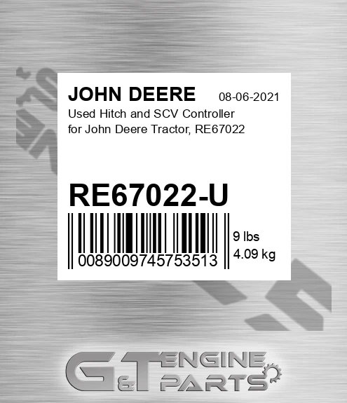 RE67022-U Used Hitch And Scv Controller For Tractor, Re67022 for JOHN DEERE