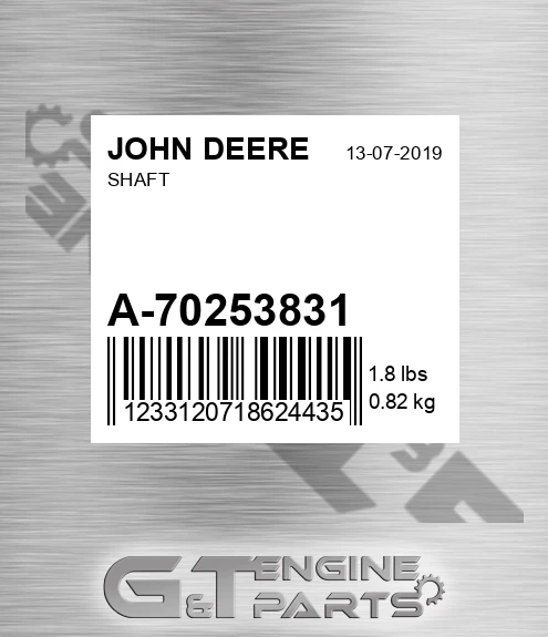 A-70253831 Shaft for JOHN DEERE