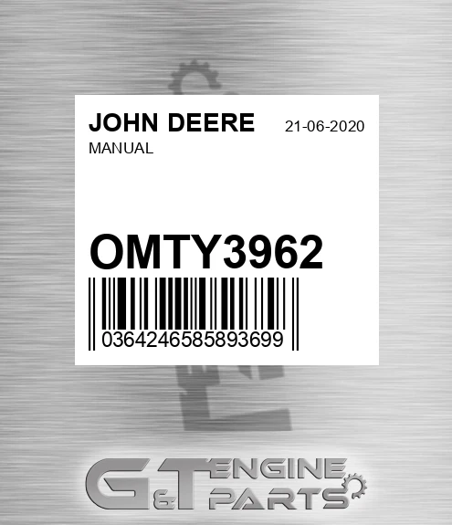 OMTY3962 Manual for JOHN DEERE