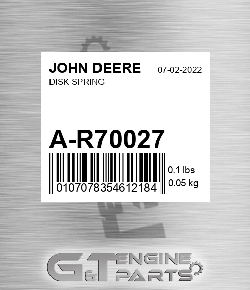 A-R70027 Disk Spring for JOHN DEERE