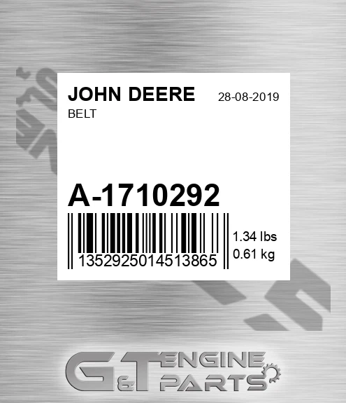 A-1710292 Belt for JOHN DEERE