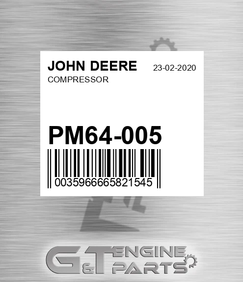 PM64-005 Compressor for JOHN DEERE