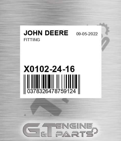 X0102-24-16 Fitting for JOHN DEERE