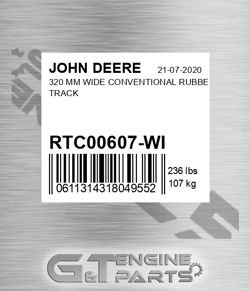 RTC00607-WI 320 Mm Wide Conventional Rubber Track