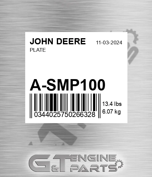 A-SMP100 Plate for JOHN DEERE
