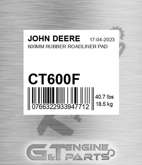 CT600F 600mm Rubber Roadliner Pad