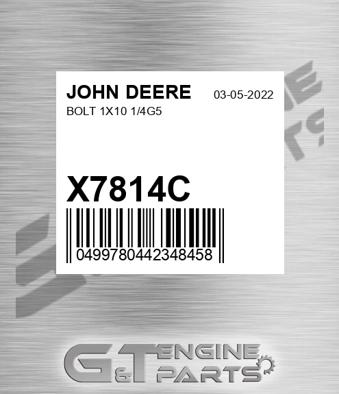 X7814C Bolt 1x10 1/4g5 for JOHN DEERE