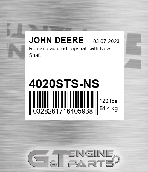 4020STS-NS Remanufactured Topshaft With New Shaft for JOHN DEERE