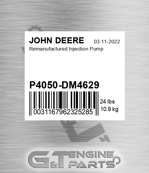 P4050-DM4629 Remanufactured Injection Pump for JOHN DEERE