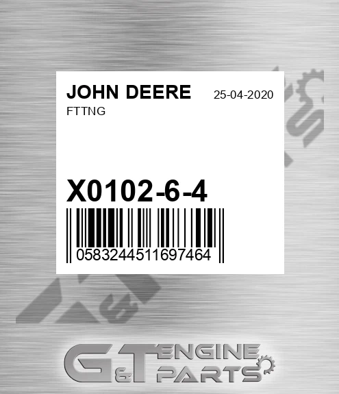 X0102-6-4 Fttng for JOHN DEERE