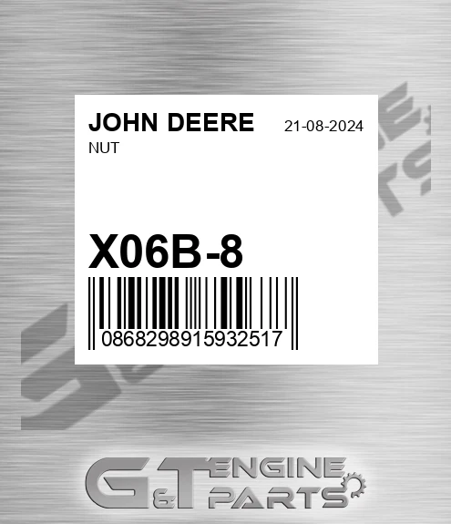X06B-8 Nut for JOHN DEERE