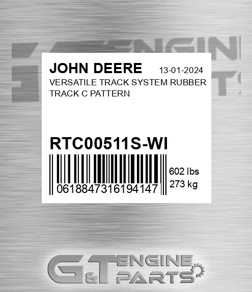 RTC00511S-WI Versatile Track System Rubber Track C Pattern